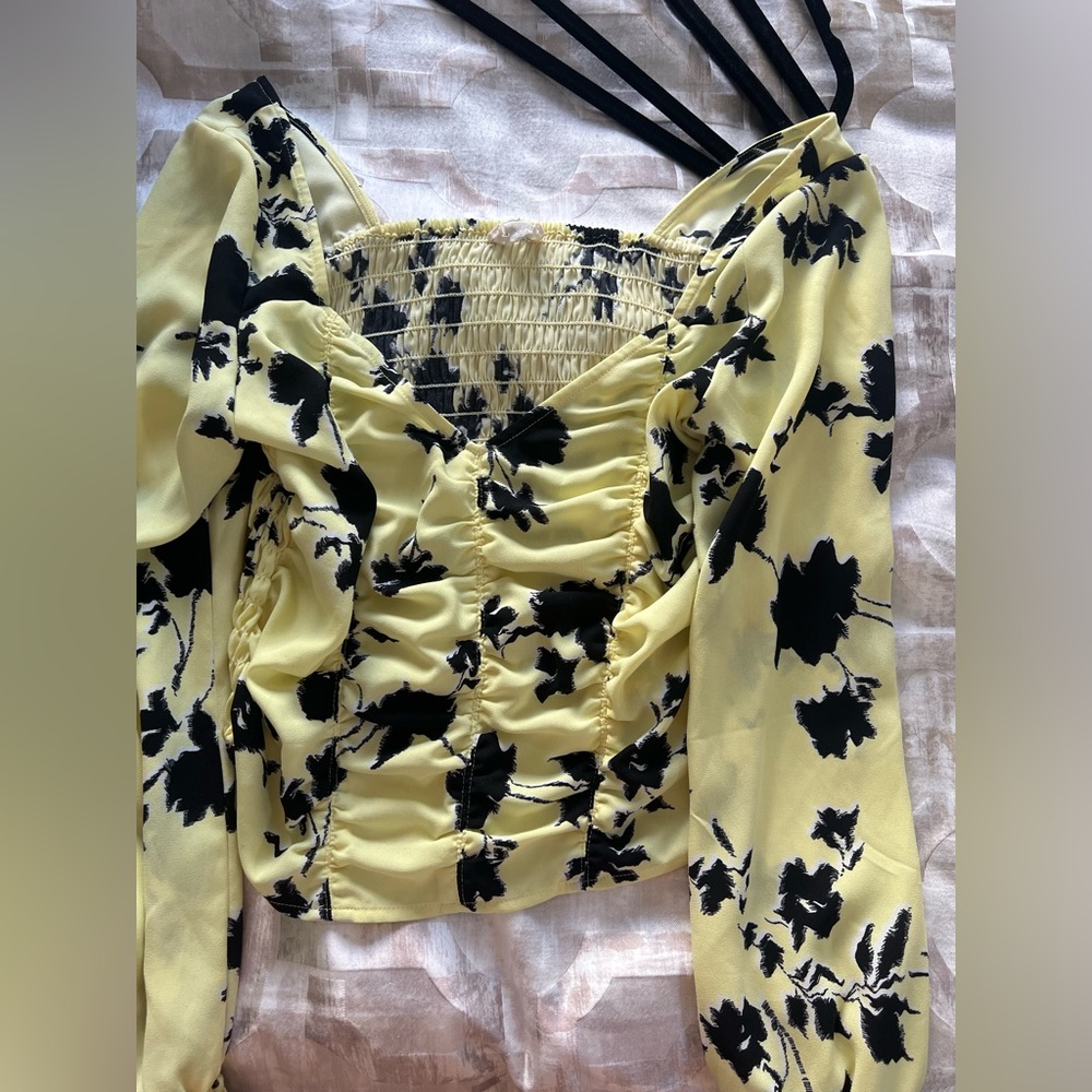 Yellow crop top shirt